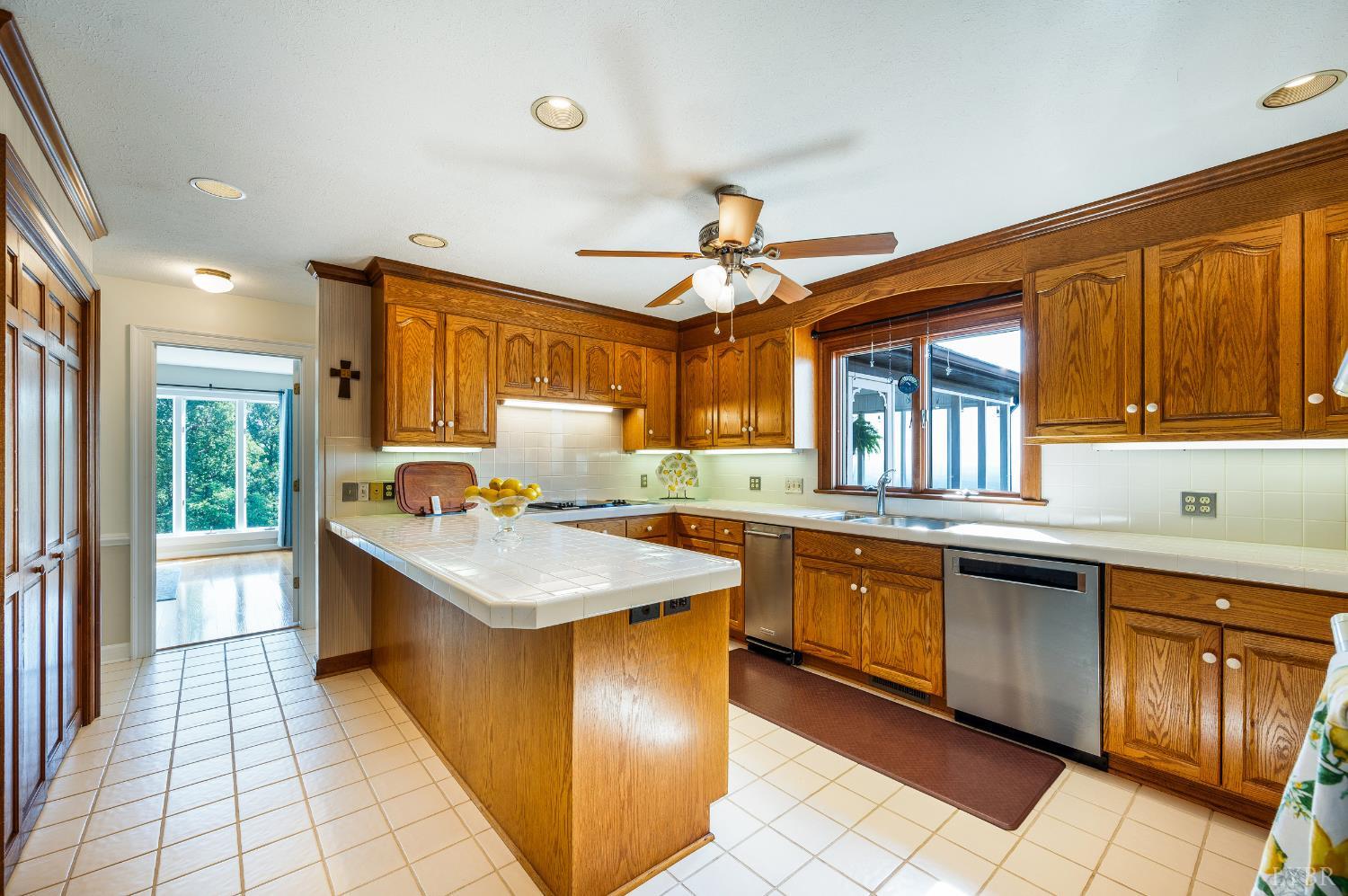 355 Dyson Road Amherst, VA 24521 - Photo 16 of 96 a kitchen with stainless steel appliances granite countertop a large stove a sink dishwasher and a refrigerator