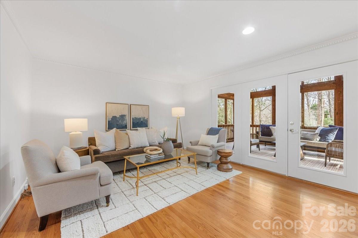 7201 Terrace Drive Charlotte, NC 28211 - Photo 13 of 48 a living room with furniture and a wooden floor