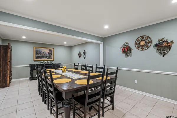a view of a dining area with furniture