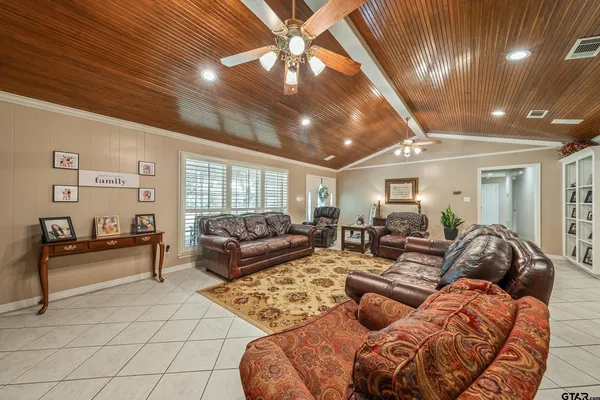 a living room with furniture
