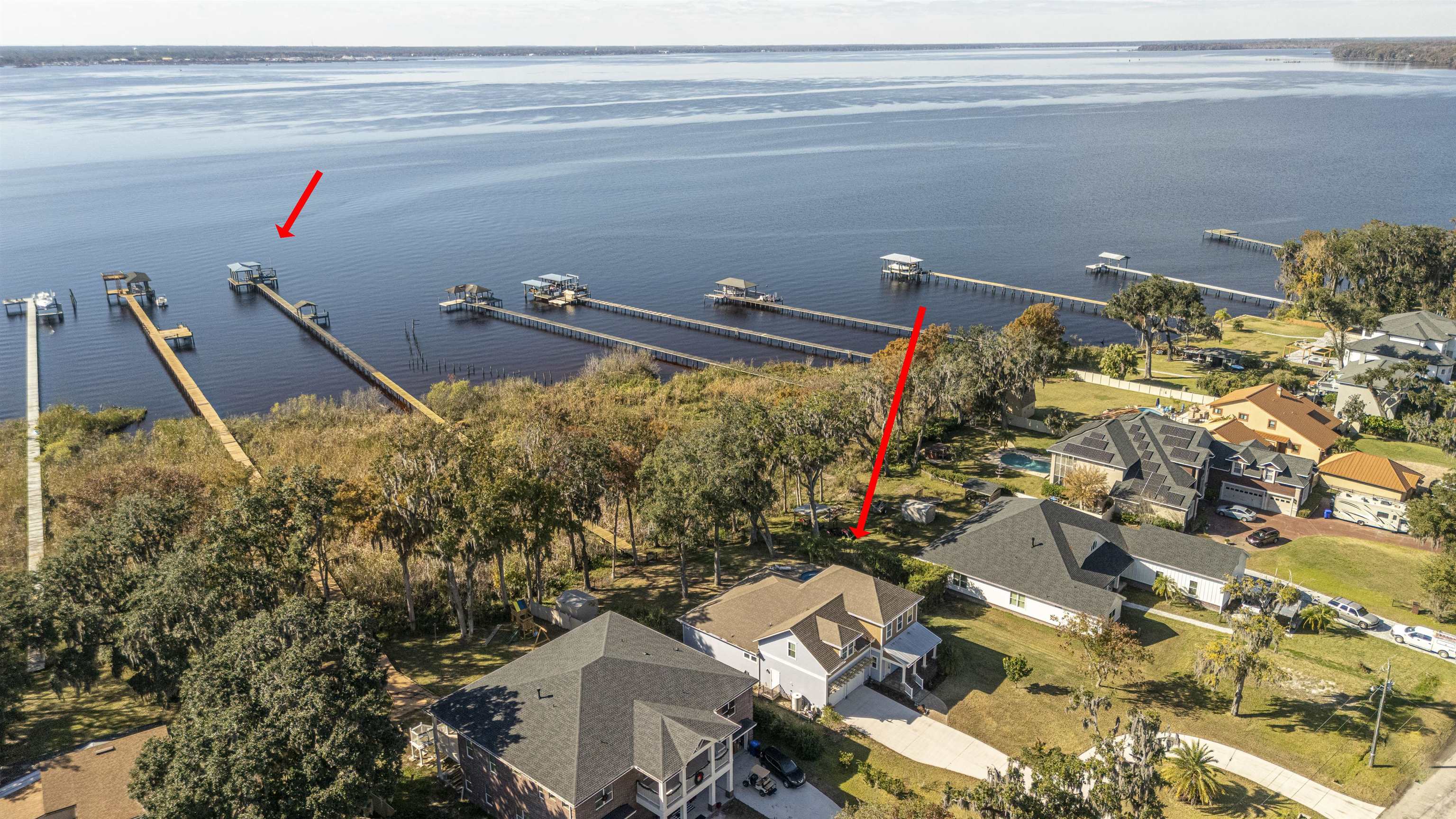 5475 Riverwood Road North St. Augustine, FL 32092 - Photo 38 of 62 Aerial overview of property's location featuring nearby suburban area and a large body of water
