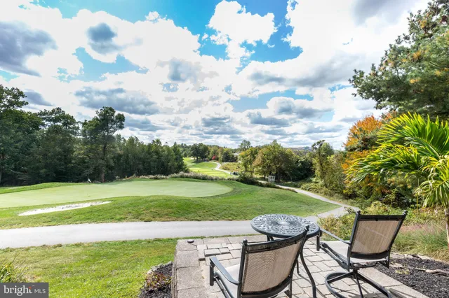 a view of a swimming pool with a yard