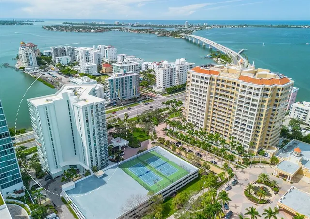 a view of a city from a terrace