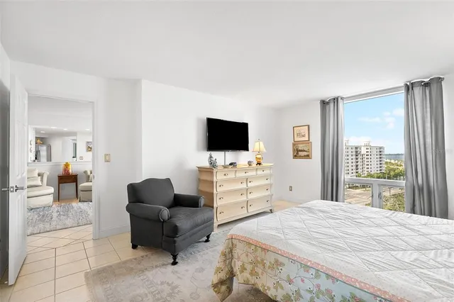 a city view with tall buildings