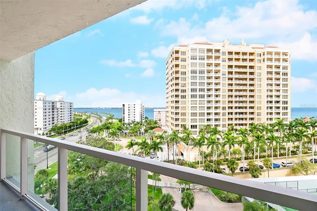 a view of a city with tall buildings