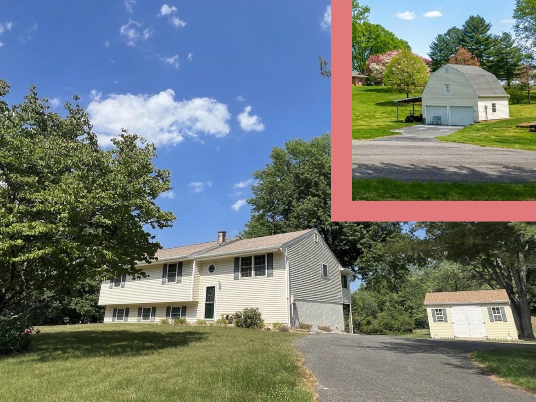 a view of front of house with a yard