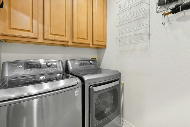 a close view of washer and dryer