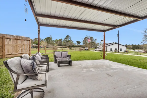 a view of outdoor space with seating