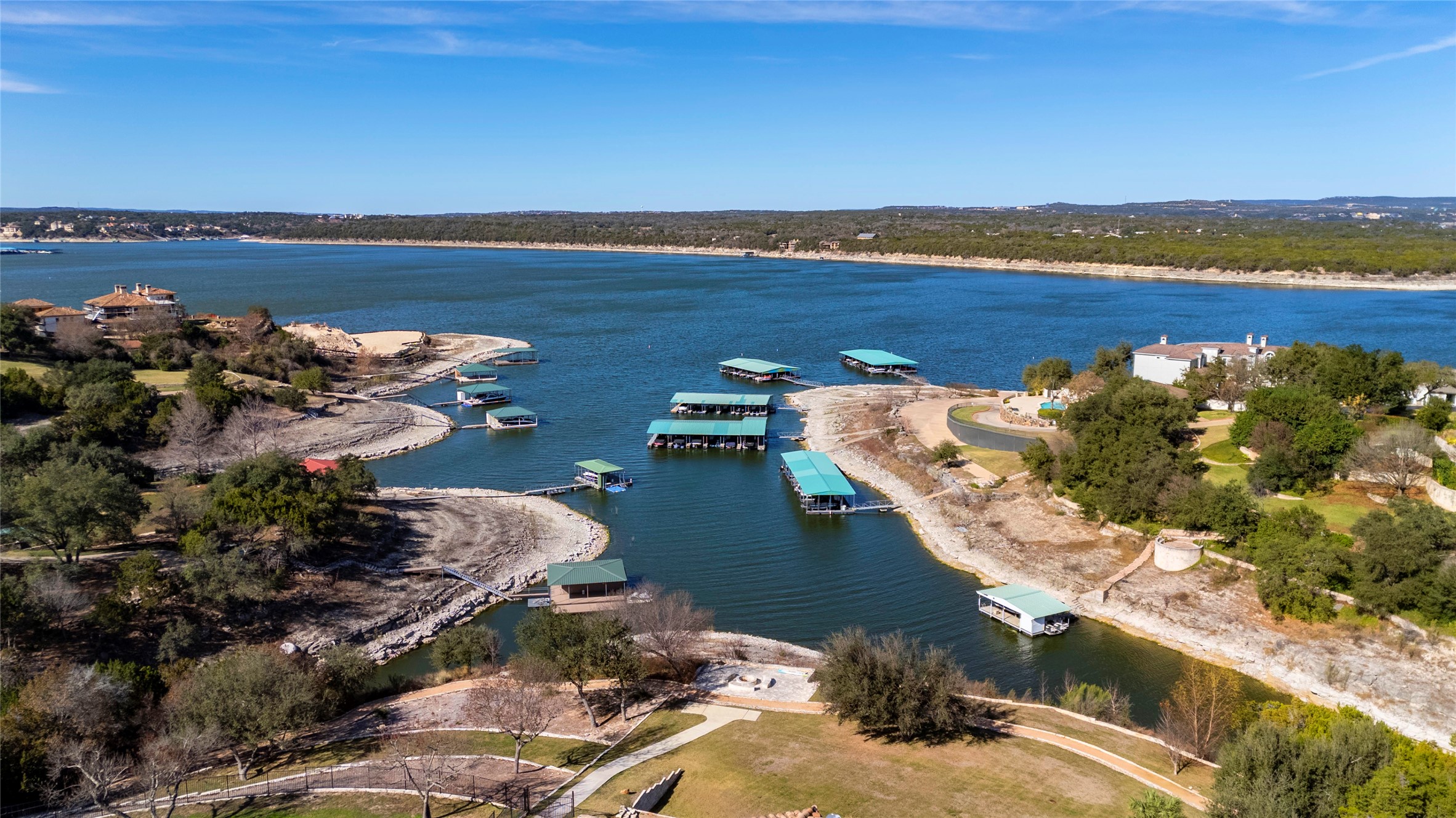 16012 Canard Circle Austin, TX 78734 - Photo 33 of 37 an aerial view of a house with a lake view