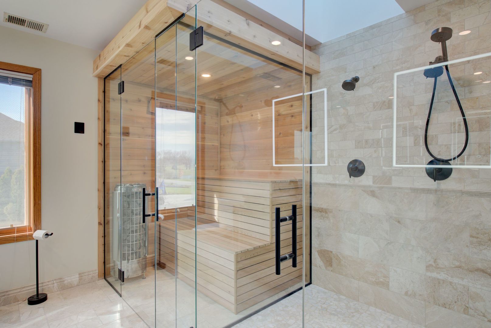 2208 Crystal Circle Crystal Lake, IL 60012 - Photo 29 of 55 a bathroom with a shower and a mirror