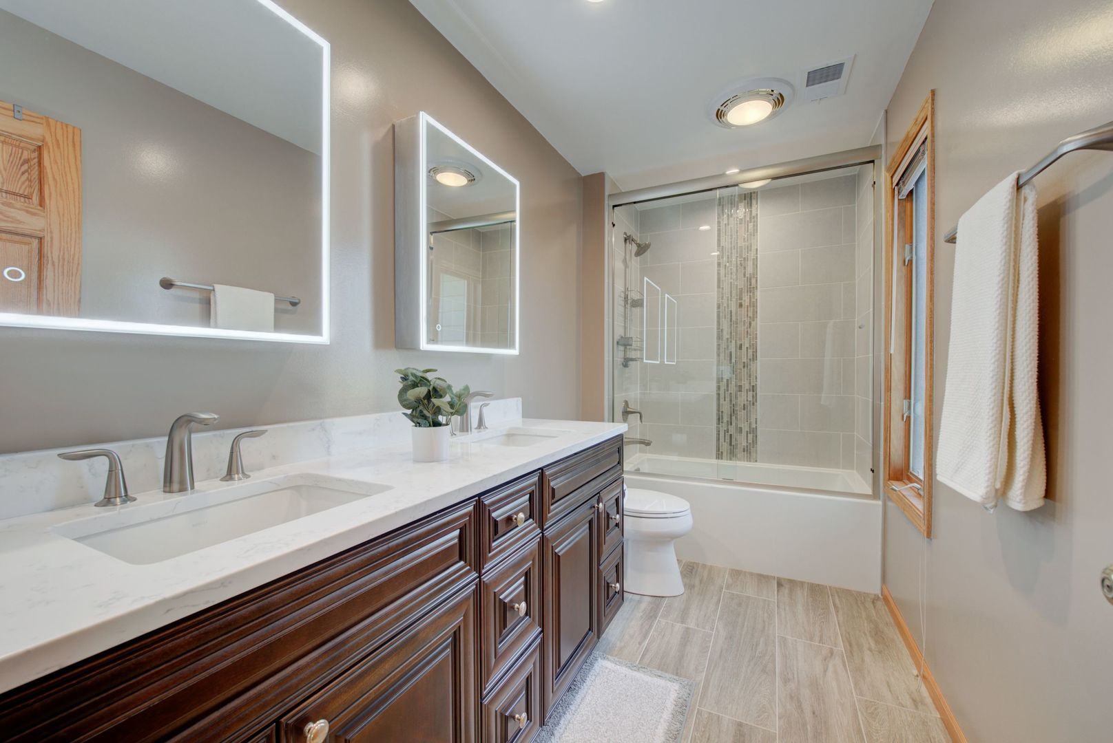 2208 Crystal Circle Crystal Lake, IL 60012 - Photo 33 of 55 a bathroom with a granite countertop sink toilet and shower