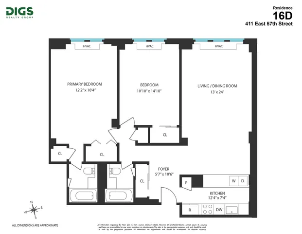 $1,150,000 | 411 East 57th Street, Unit 16D | Sutton Place