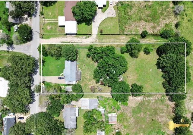 an aerial view of a house