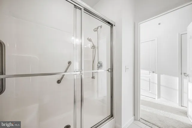 a view of a room with a large window