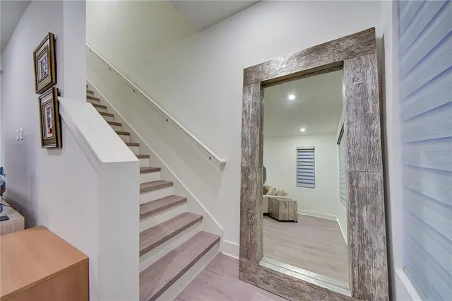 a view of hallway with stairs