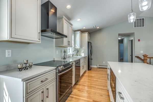 234 Ridge Street Winchester, MA 01890 - Photo 8 of 26 a kitchen with stainless steel appliances granite countertop a sink and cabinets