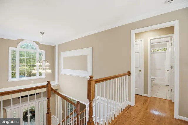 a view of an entryway with wooden floor and door