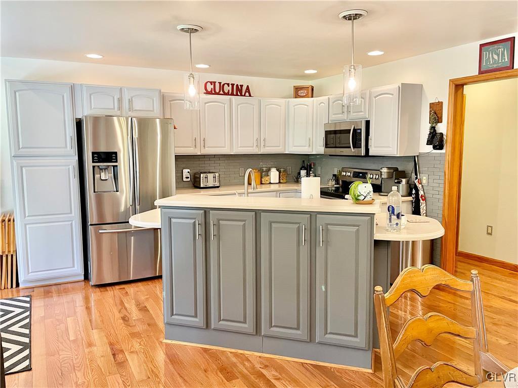 677 Sandt Road Wind Gap, PA 18091 - Photo 3 of 49 Modern kitchen with Corian counters