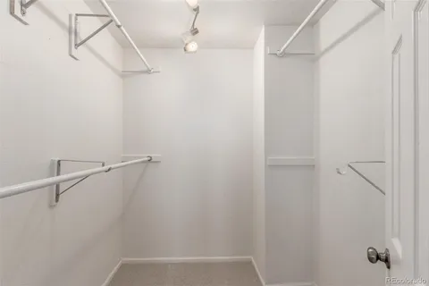 a view of small space with racks on the wall