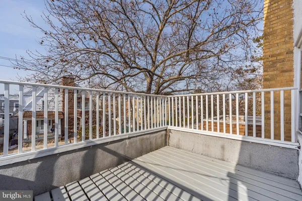 a view of wooden balcony