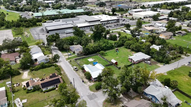 an aerial view of multiple house