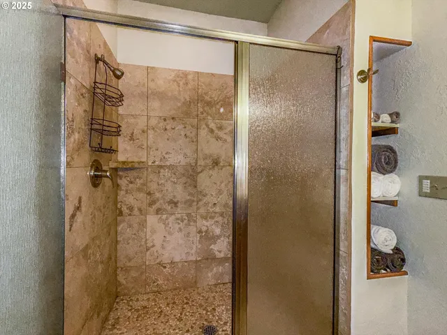 a bathroom with a shower