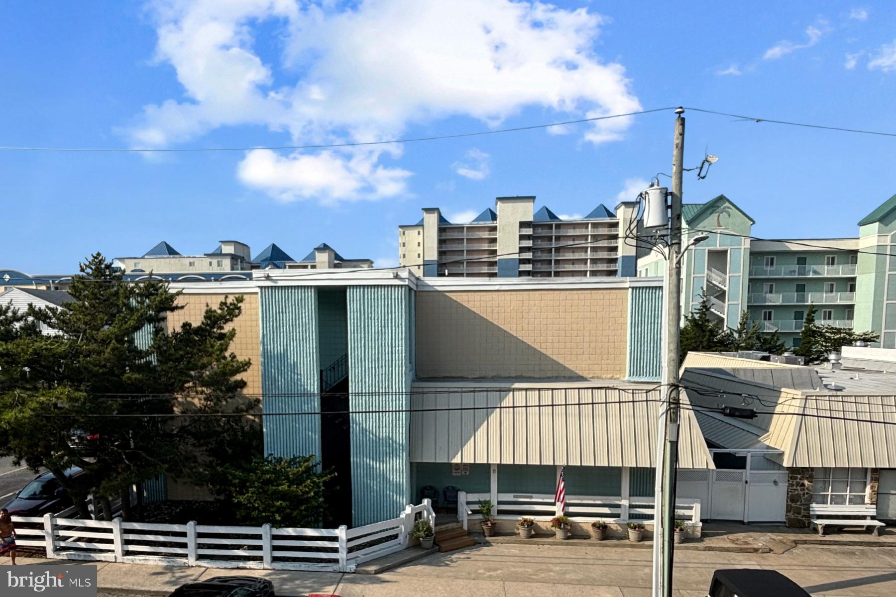 a view of a city with tall buildings