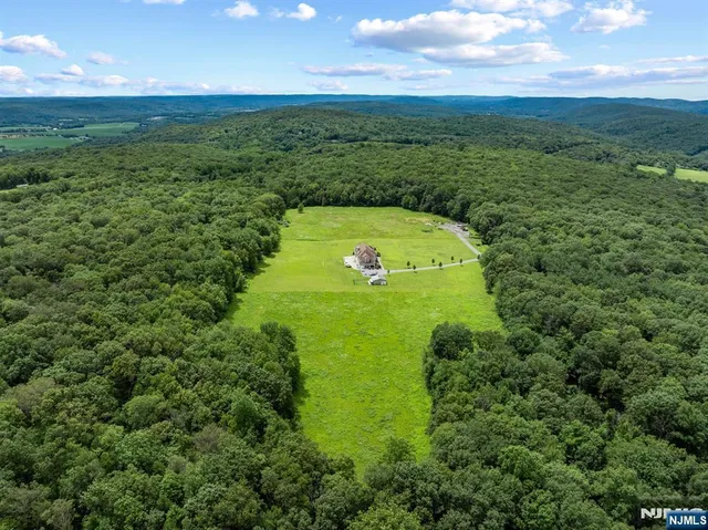 a view of a green field with an ocean view
