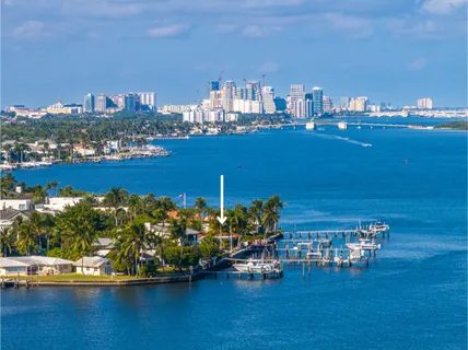 a view of a city with tall buildings
