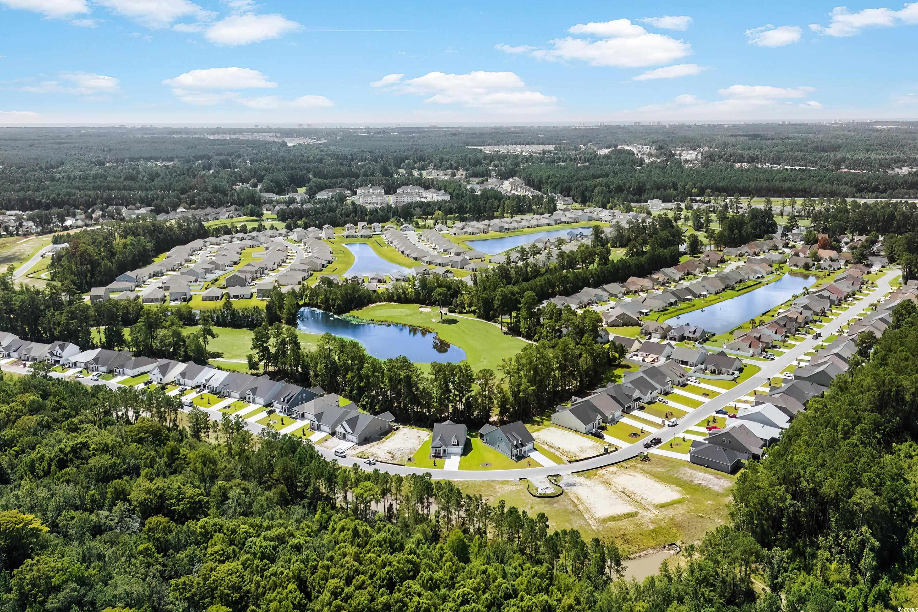 444 Sun Colony Boulevard Longs, SC 29568 - Photo 31 of 31 Aerial view of residential area with a large body of water and a golf club