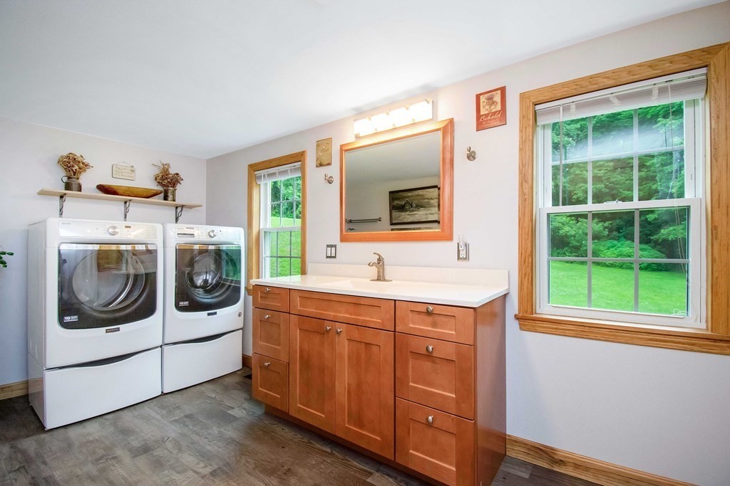130 Warren Road Brimfield, MA 01010 - Photo 20 of 29 a utility room with sink dryer and washer