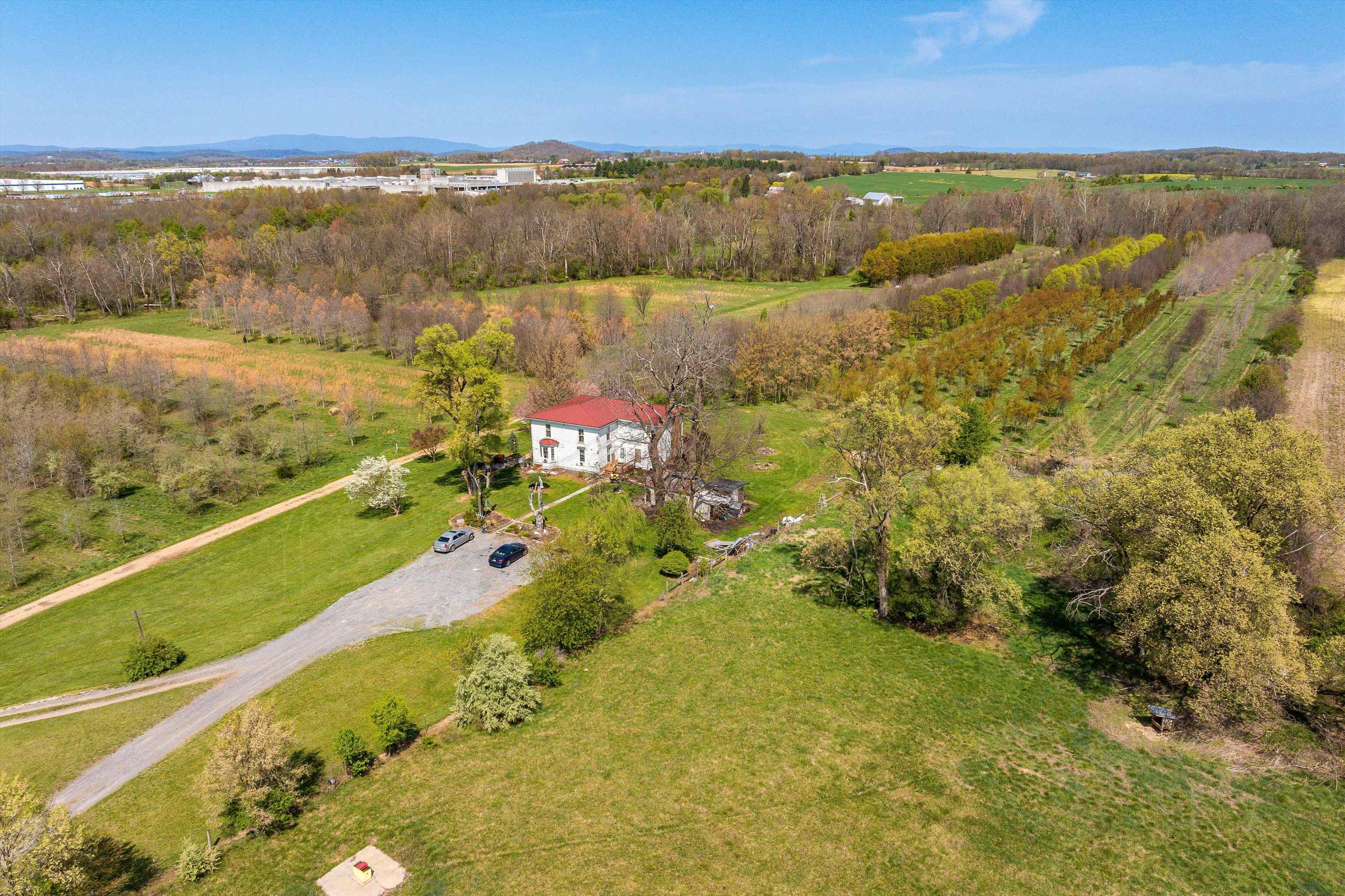 a view of an outdoor space and mountain view