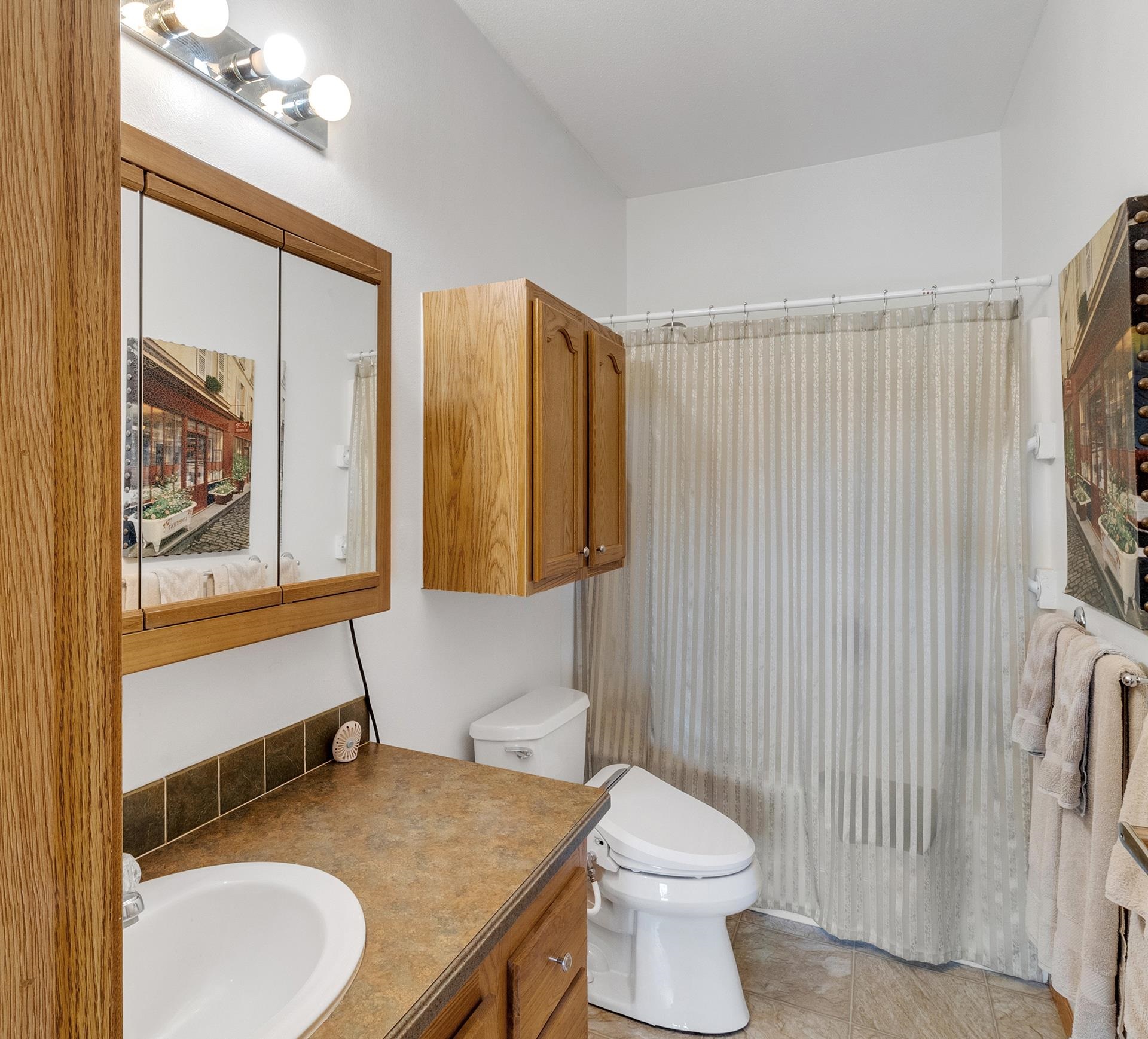 1724 O Road Fruita, CO 81521 - Photo 20 of 42 a bathroom with a granite countertop sink and a toilet