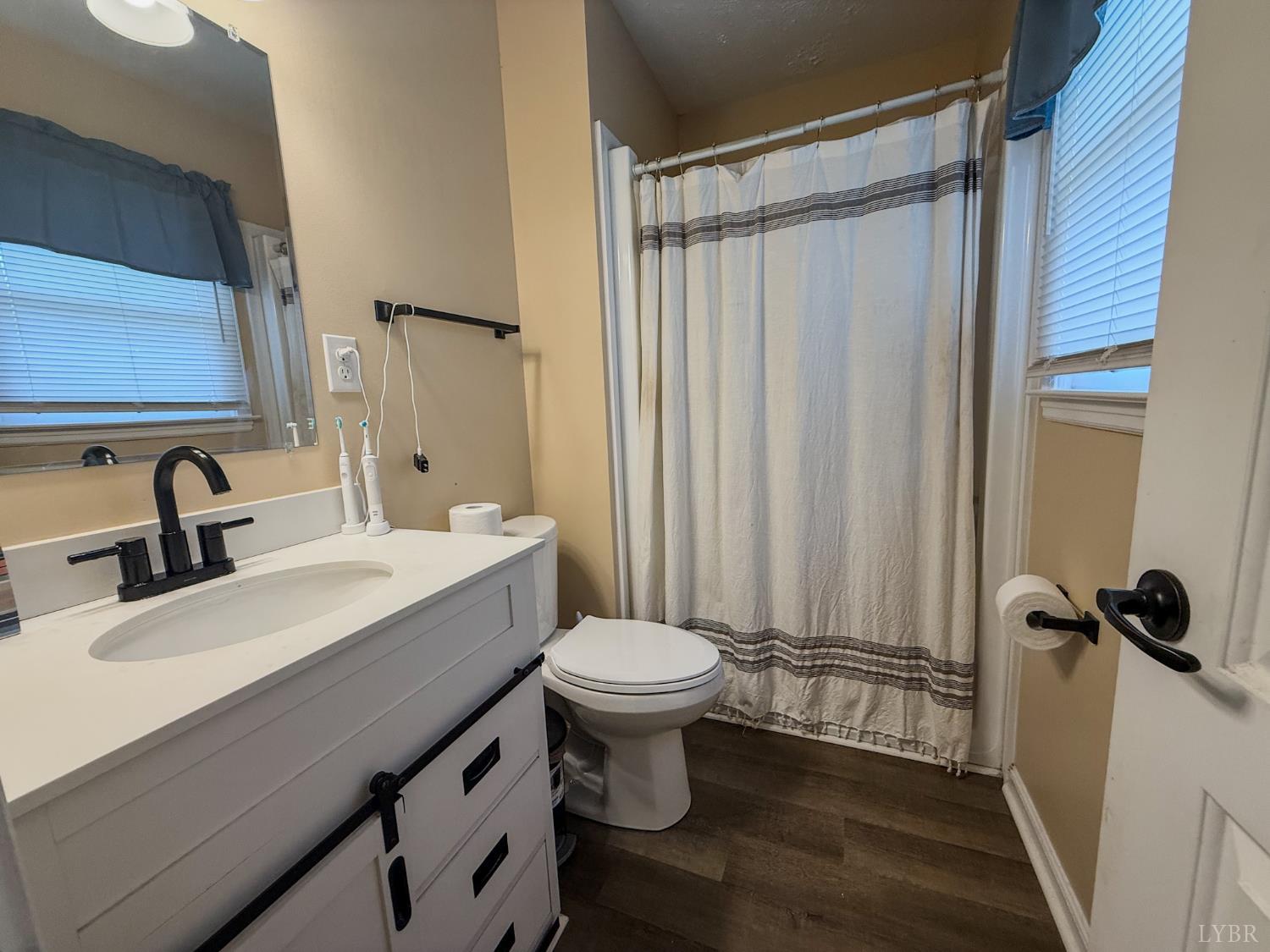 95 Midgett Farm Road Concord, VA 24538 - Photo 15 of 20 a bathroom with a sink a toilet a mirror and shower