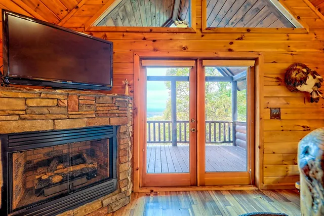 a view of livingroom with furniture and door