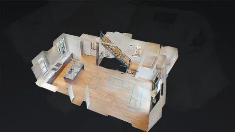 a bed room with furniture and a rug