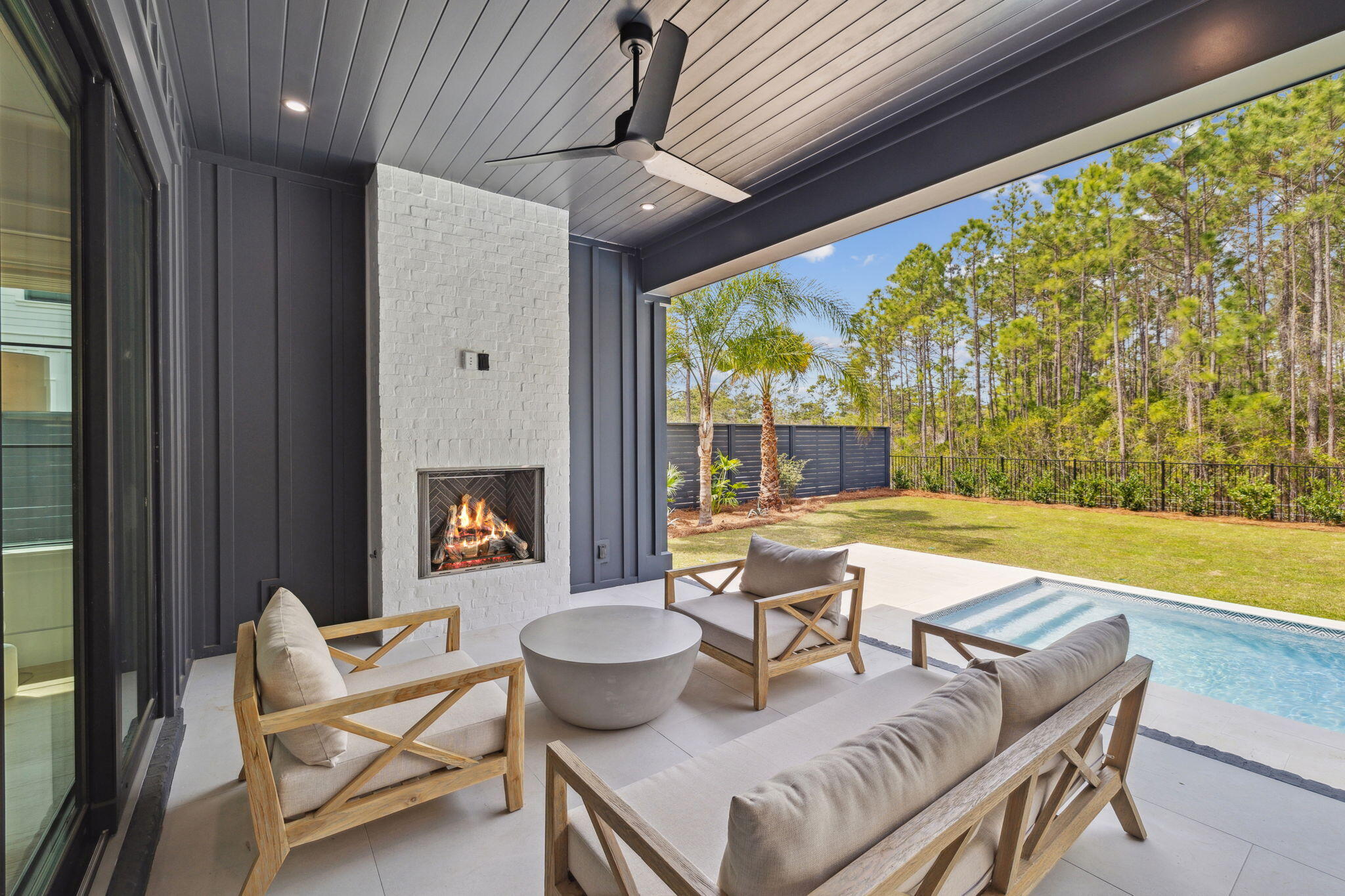 20 Loon Lake Drive Santa Rosa Beach, FL 32459 - Photo 47 of 54 a living room with furniture and a fireplace