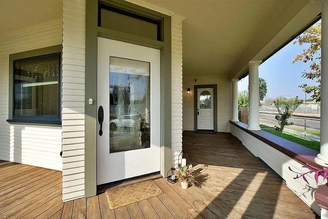 a view of a entryway door of the house