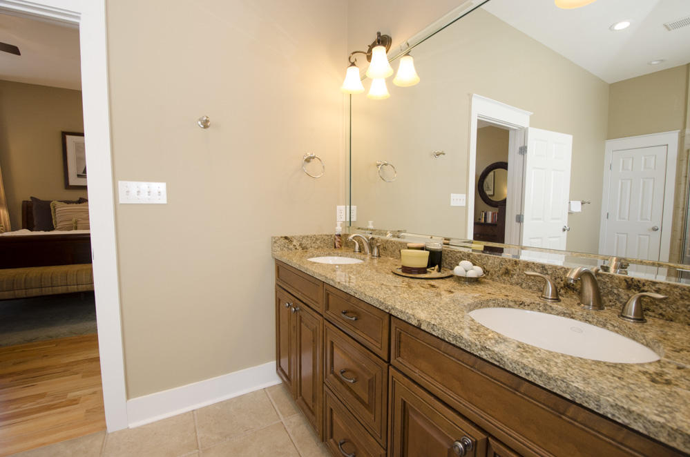157 East Cobia Run Inlet Beach Inlet Beach, FL 32461 - Photo 18 of 27 a bathroom with a granite countertop sink and a mirror