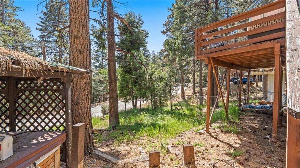 31347 Circle View Drive Running Springs, CA 92382 - Photo 24 of 48 a backyard of a house with lots of green space