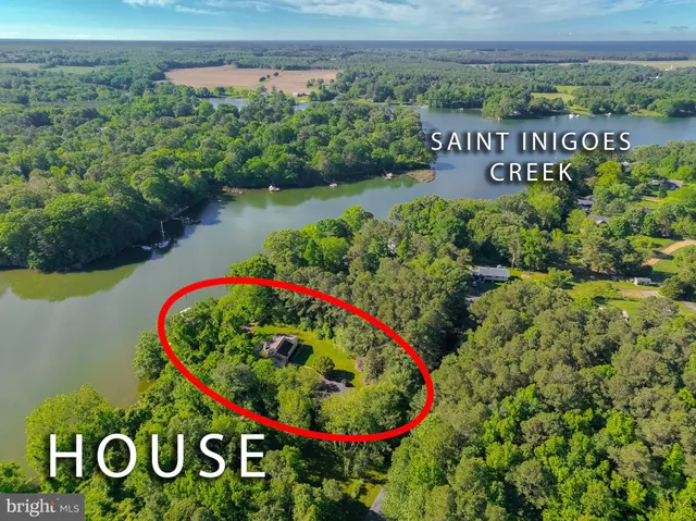 a view of a lake with a city