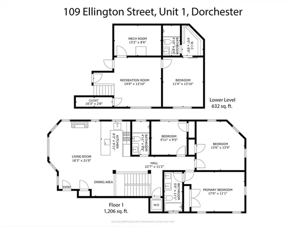 $775,000 | 109 Ellington Street, Unit 1, Boston, MA 02121