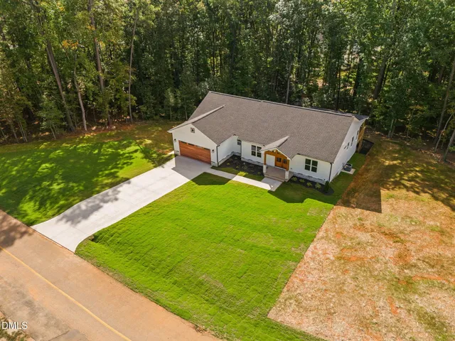 an aerial view of a house