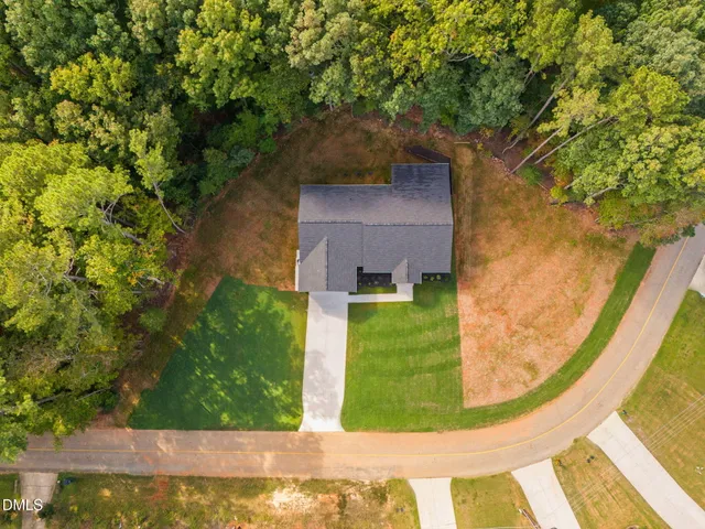 an aerial view of a house