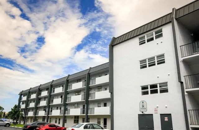 a front view of a large building