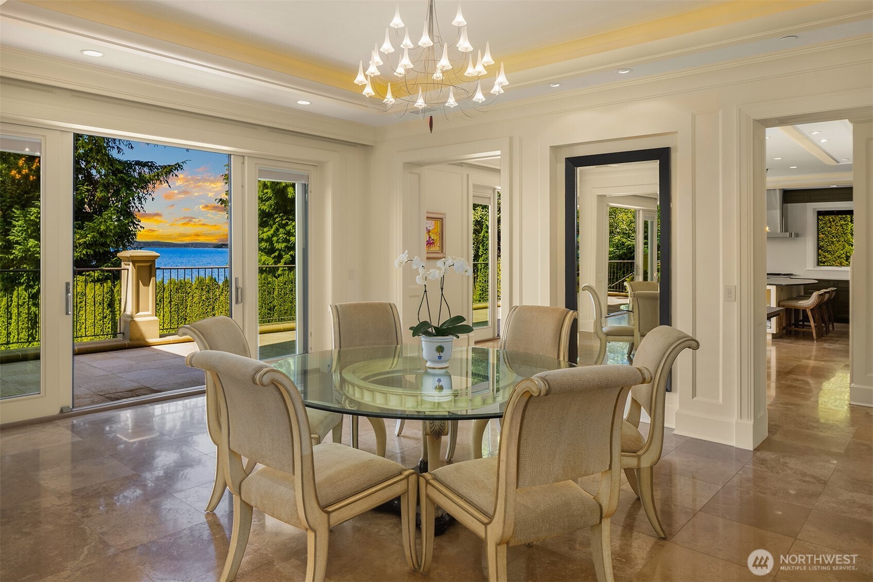 Undisclosed Address Mercer Island, WA 98040 - Photo 10 of 28 a view of a dining room with furniture wooden floor and chandelier