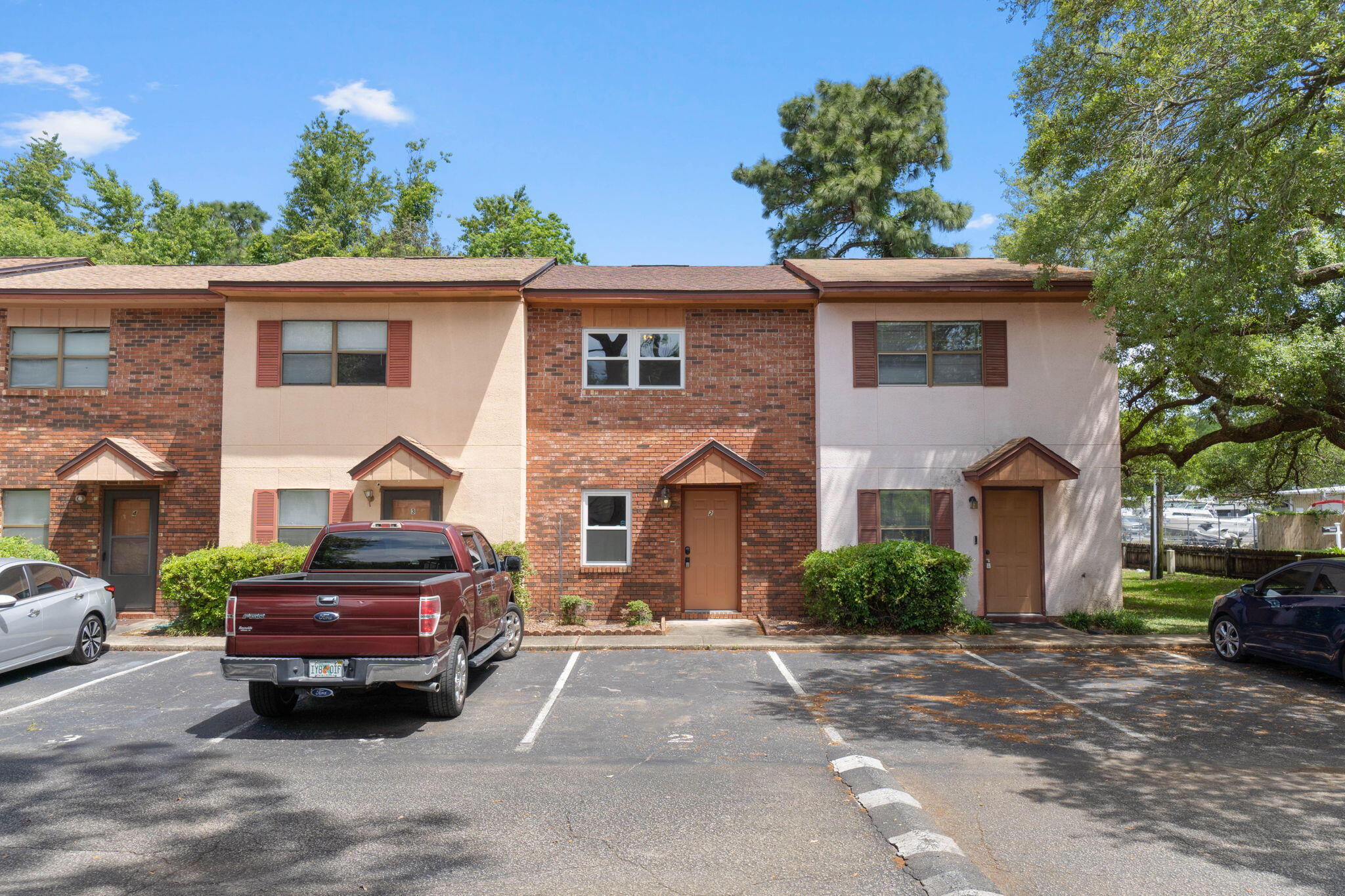 a car parked in front of a house