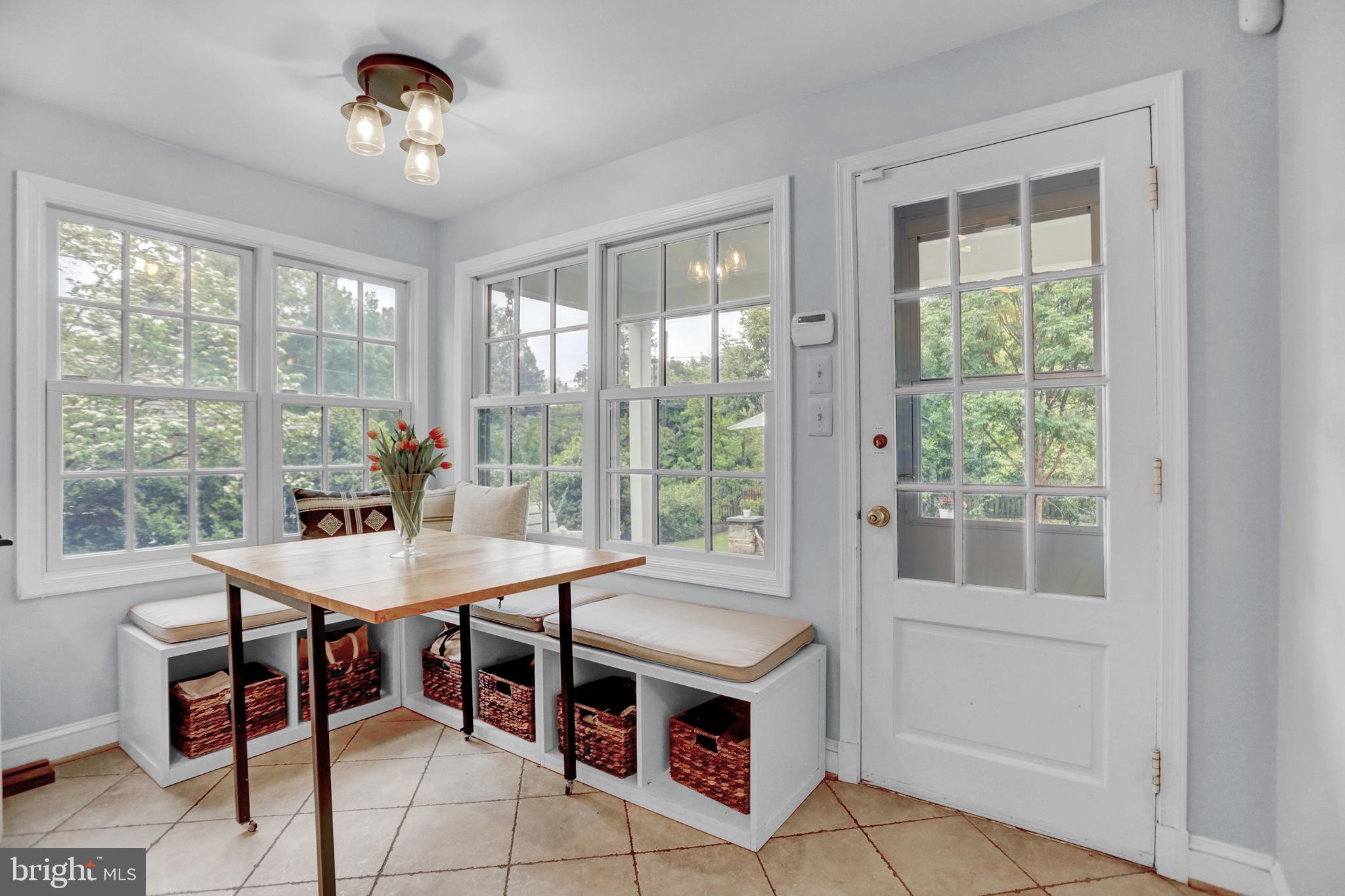 121 Croydon Road Baltimore, MD 21212 - Photo 10 of 57 a view of a dining room with furniture large windows and wooden floor