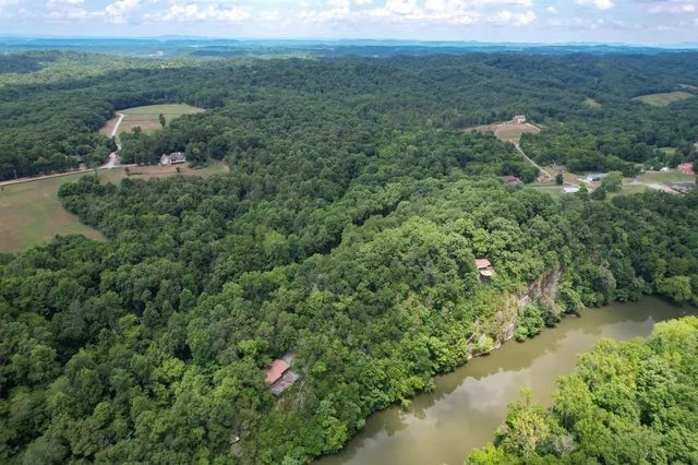 a view of a lake with a outdoor space