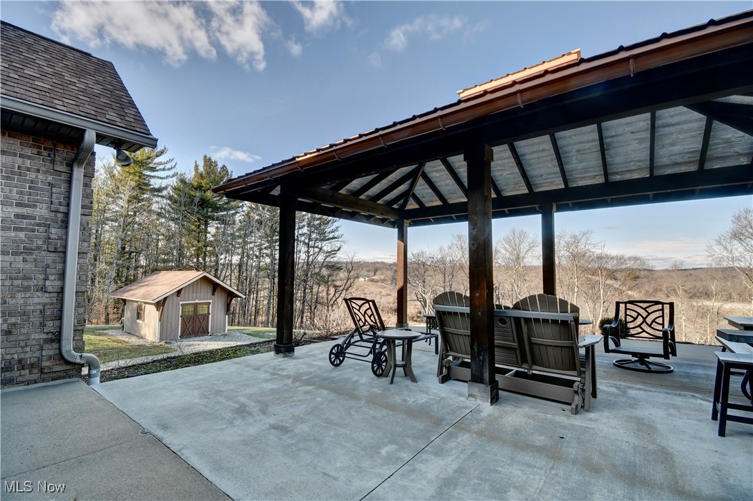 85553 Beagle Clb Road Scio, OH 43988 - Photo 10 of 50 View of patio with a Pavilion, a shed, and an outdoor structure